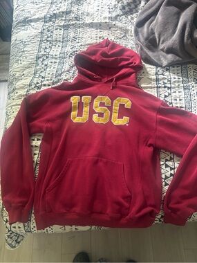 Heritage Men's Cardinal Red Zip-Up Sweater with Gold USC Lettering